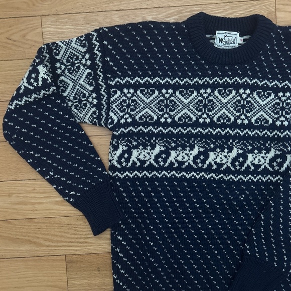 🩷 100% wool vintage Wooltich fair isle reindeer sweater 🩷 - Picture 2 of 3